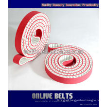 pu timing belts+ red rubber coating